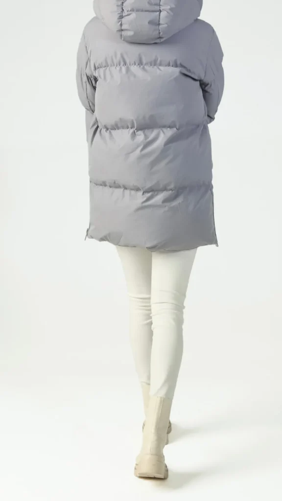 COPPEROSE Coats & Jackets^Carmella Light Grey Puffer Hooded Coat