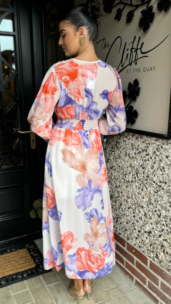 PARIS FASHION SHOPS Going Out Dresses | Occasion Dresses^Carmen Purple & Orange Floral Printed Midi Dress
