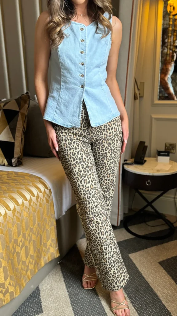 REDIAL Tops^Cassia Light Blue Denim Button Down Waistcoat