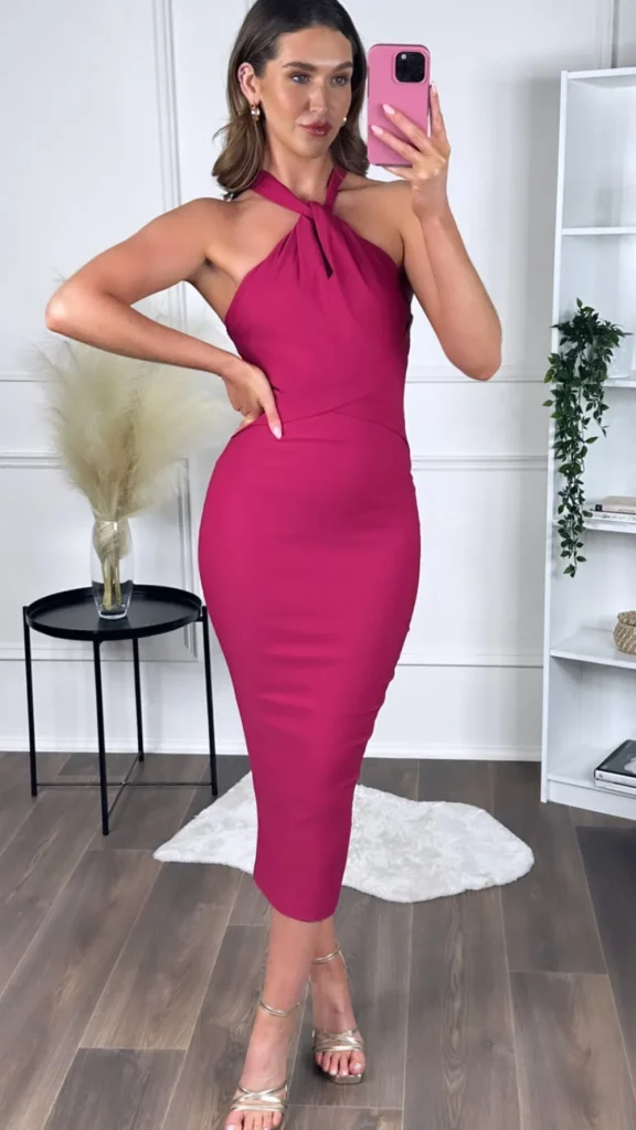 VESPER Going Out Dresses | Occasion Dresses^Cezanne Rasberry Midaxi Dress