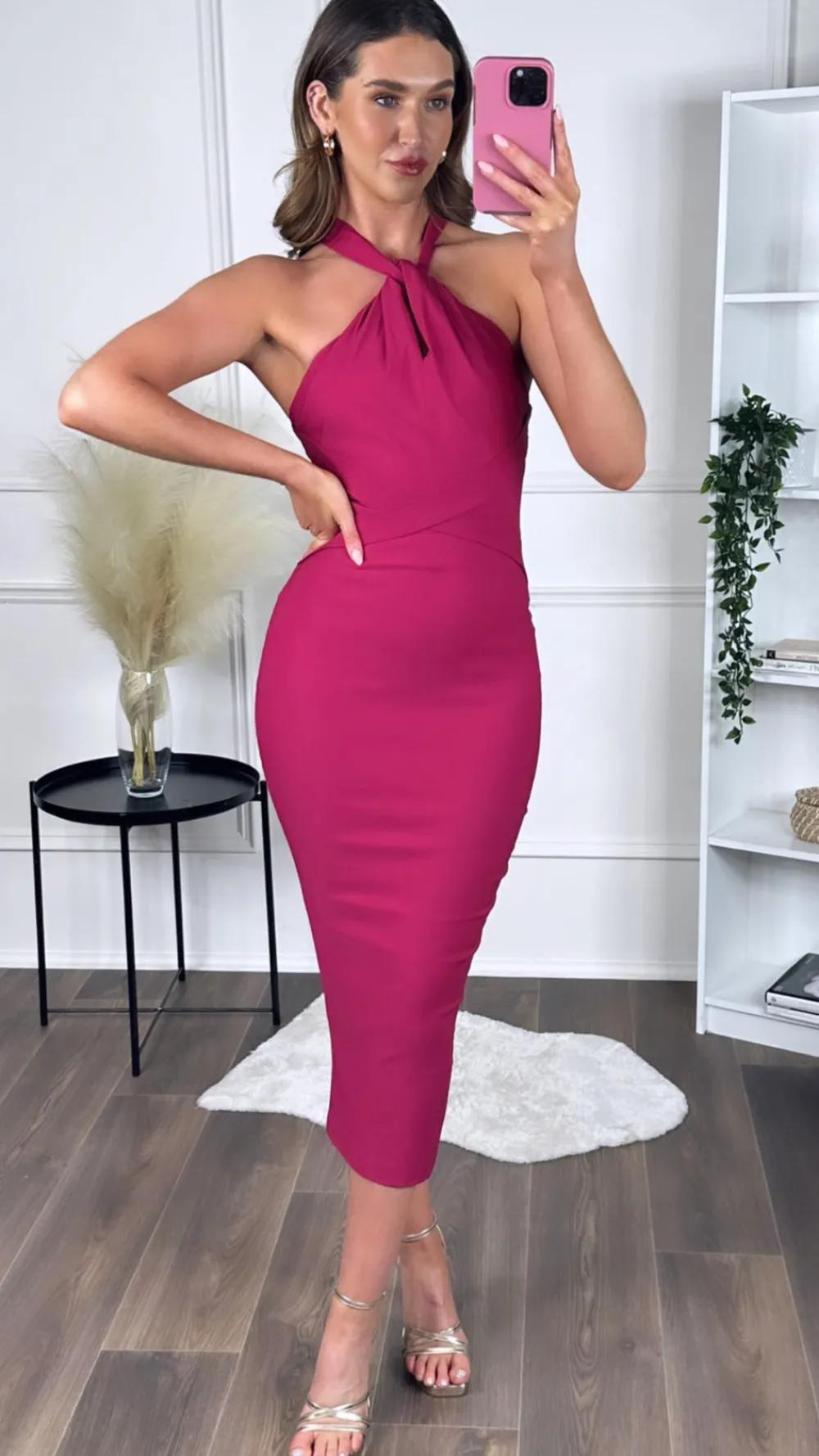 cezanne_rasberry_midaxi_d_1.webp VESPER Going Out Dresses | Occasion Dresses^Cezanne Rasberry Midaxi Dress