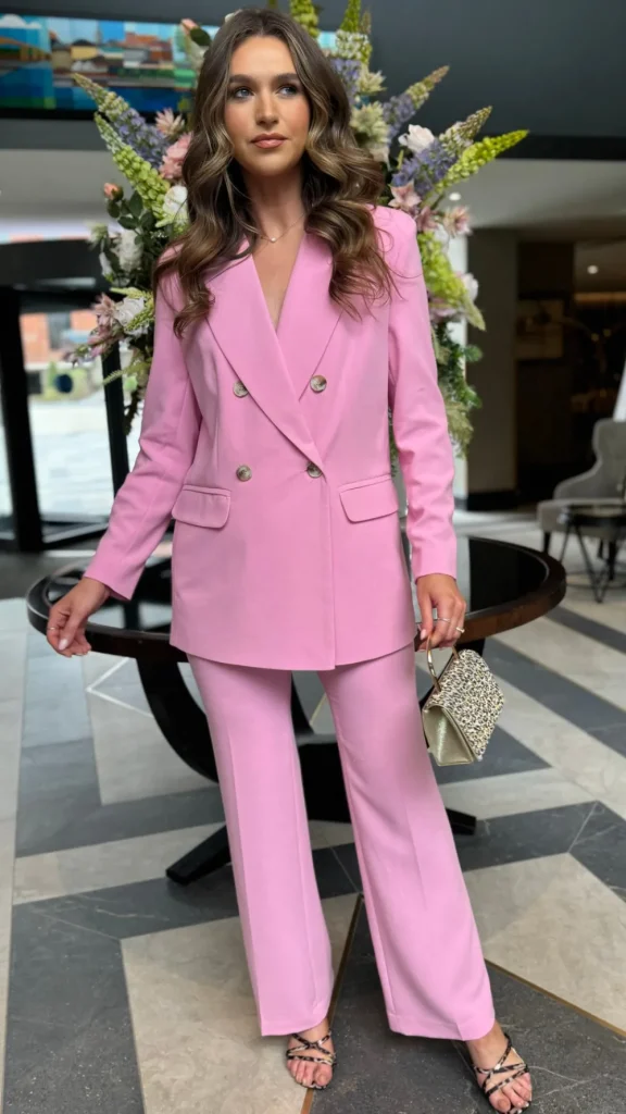 EDAN SPOLKA Co-ords | Blazers^Chelsea Baby Pink Straight Leg Trousers & Blazer Co Ord