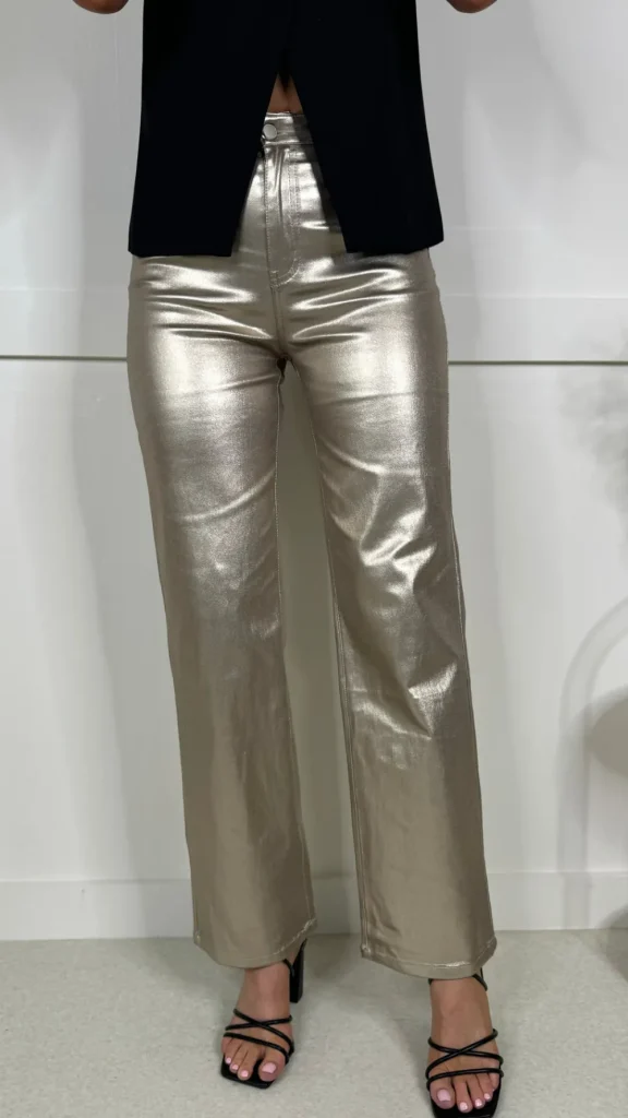 PARIS FASHION SHOPS Trousers^Cher Champagne Straight Leg Trousers