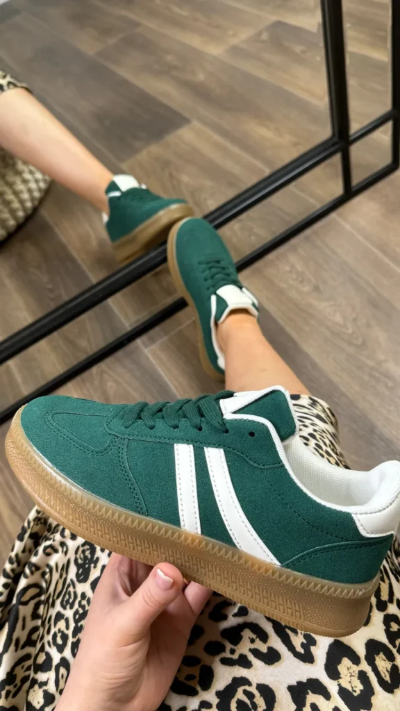 CINK ME Trainers^Cherice Forest Green With White Stripe Trainers
