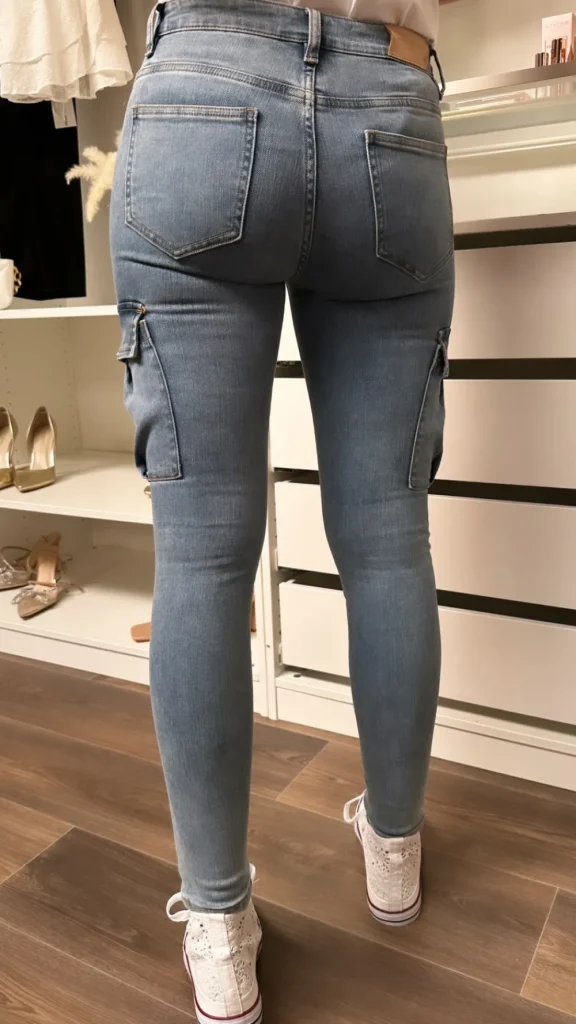 CC Jeans^Cissie Light Blue Cargo Style Jeans