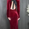 LORIANE Going Out Dresses | Occasion Dresses^Clarice Burgundy Back Bow Detail Midi Dress