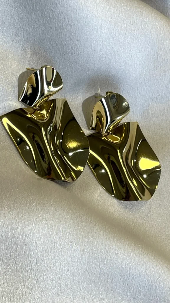 PARIS FASHION SHOPS Jewellery^Clio Gold Double Irregular Wavy Plate Earrings