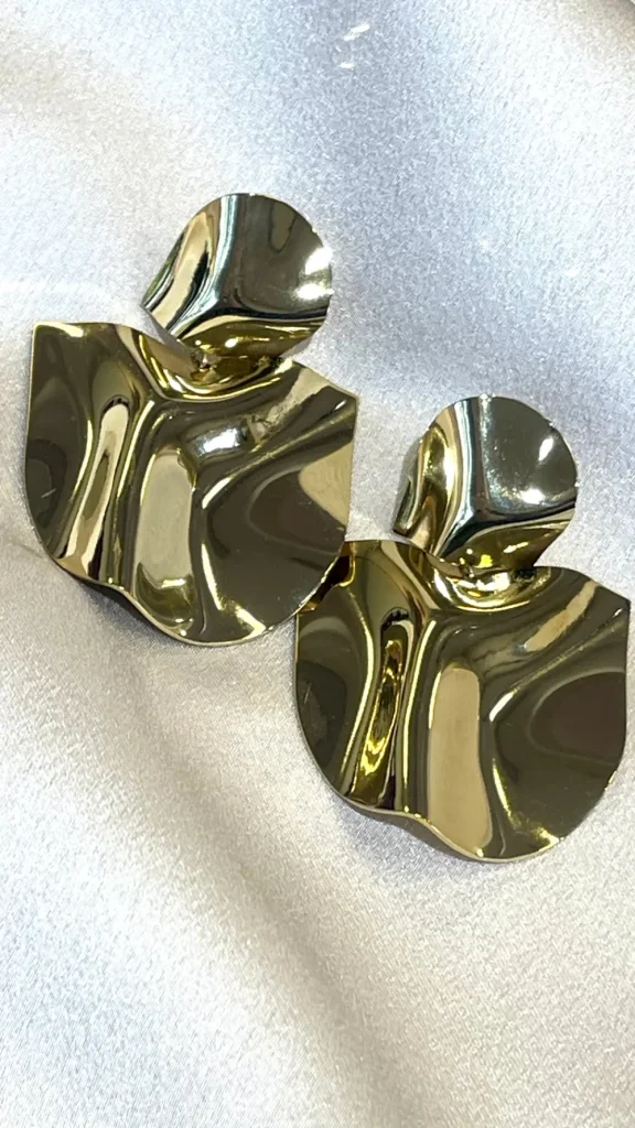 PARIS FASHION SHOPS Jewellery^Clio Gold Double Irregular Wavy Plate Earrings