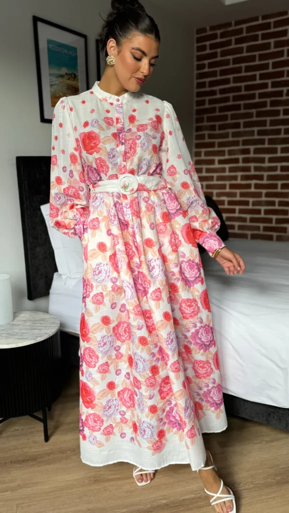 TIMELY Going Out Dresses | Occasion Dresses^Coraline Red & Purple Floral Printed Belted Midi Dress