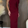 LORIANE Going Out Dresses | Occasion Dresses^Corrine Burgundy One Sleeve Ruched Midi Dress