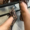 SAS ACTIV GIVANA Heels^Dakotah Black & Beige Leopard Print Bow Detail Slingback Stiletto Heel Shoes