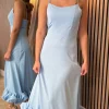 SAS MW STUDIO Going Out Dresses | Occasion Dresses^Danica Baby Blue Cami Strap Skirt Detail Midi Dress