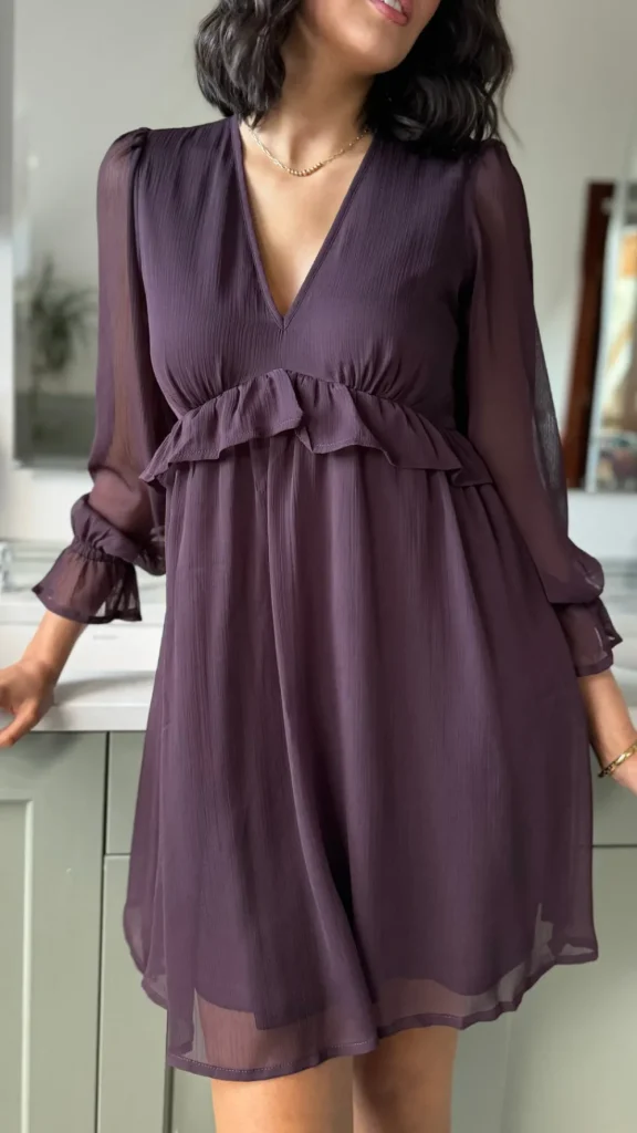 INFLUENCE Going Out Dresses | Mini Dresses^Daniela Chocolate Brown Chiffon Smock Mini Dress