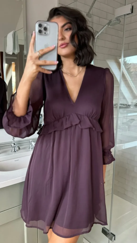 INFLUENCE Going Out Dresses | Mini Dresses^Daniela Chocolate Brown Chiffon Smock Mini Dress
