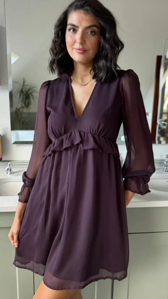 INFLUENCE Going Out Dresses | Mini Dresses^Daniela Chocolate Brown Chiffon Smock Mini Dress
