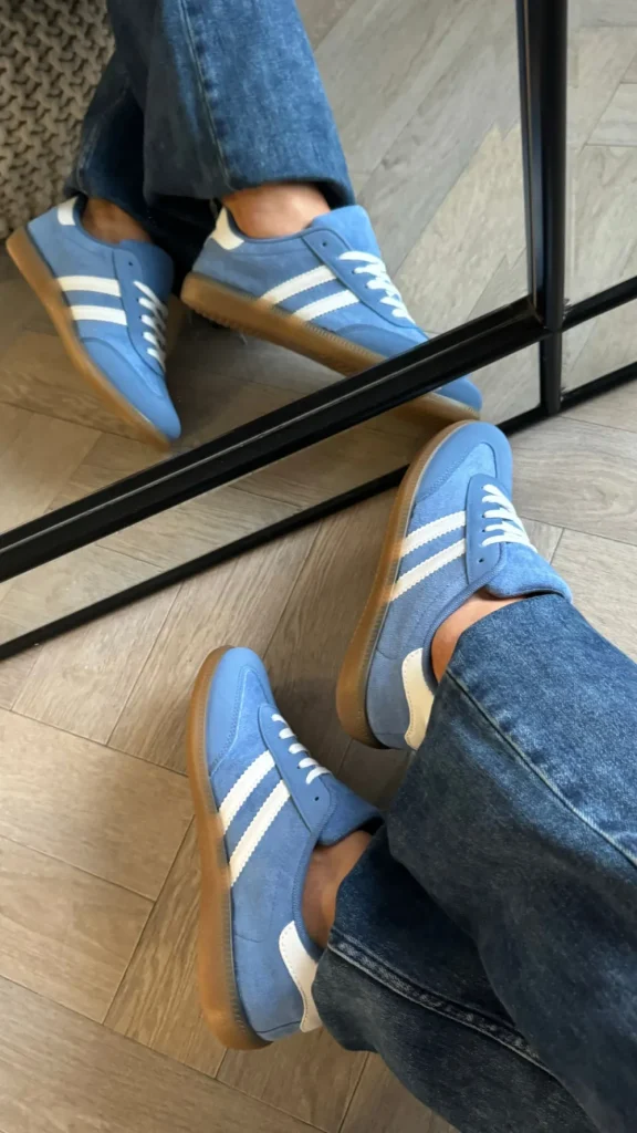 SHOE LAB STUDIO Trainers^Dannie Blue & White Stripe Detail Trainers