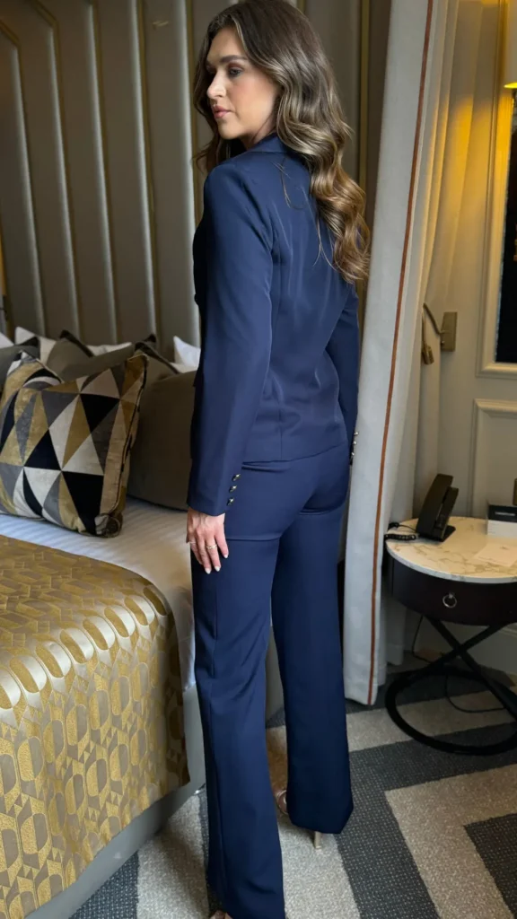 EDAN SPOLKA Co-ords | Blazers^Daria Navy Straight Leg Trousers & Button Detail Blazer Co Ord