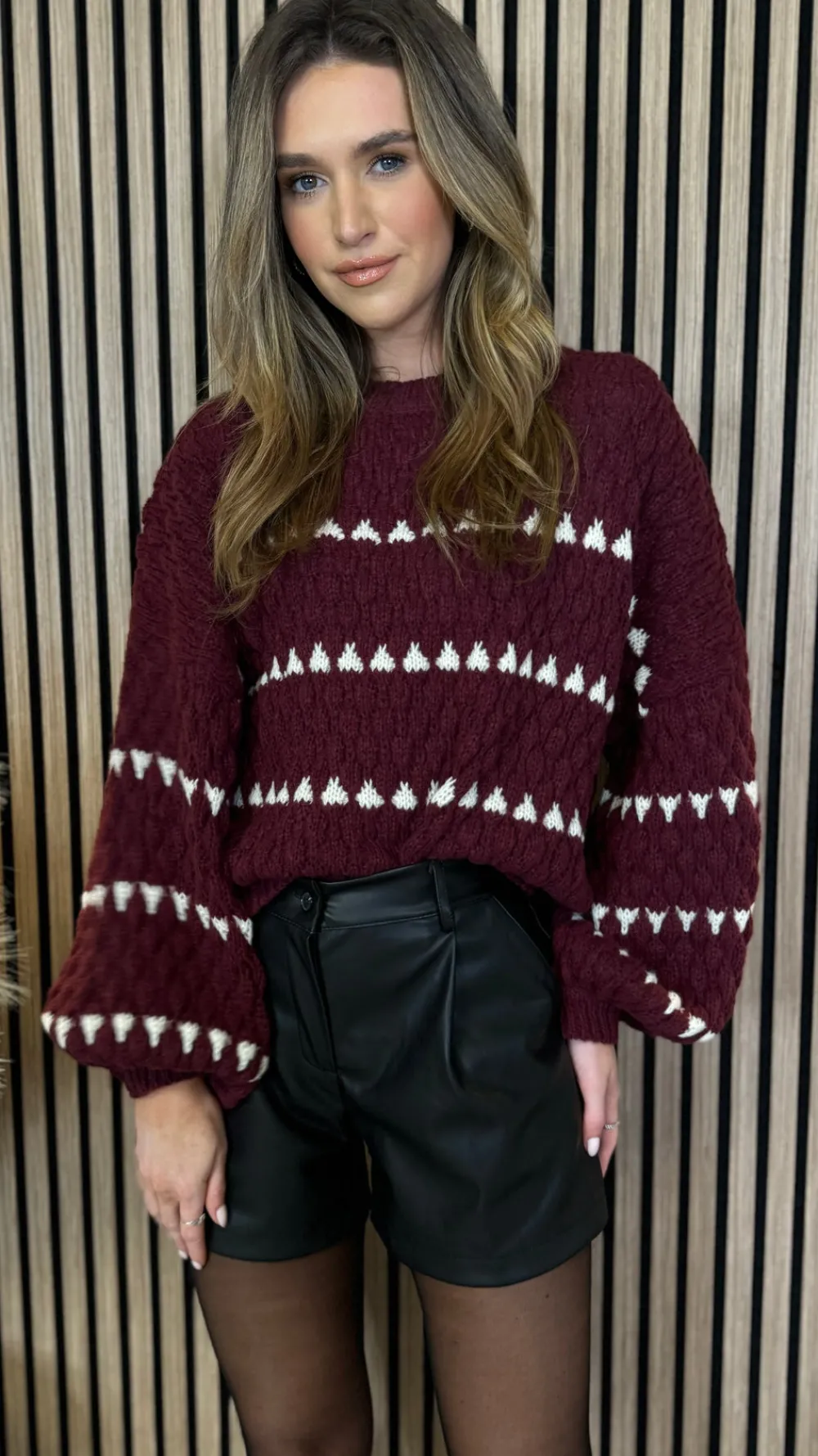 darian_burgundy_amp_ivory_6.webp COPPEROSE Knitwear^Darian Burgundy & Ivory Printed Jumper