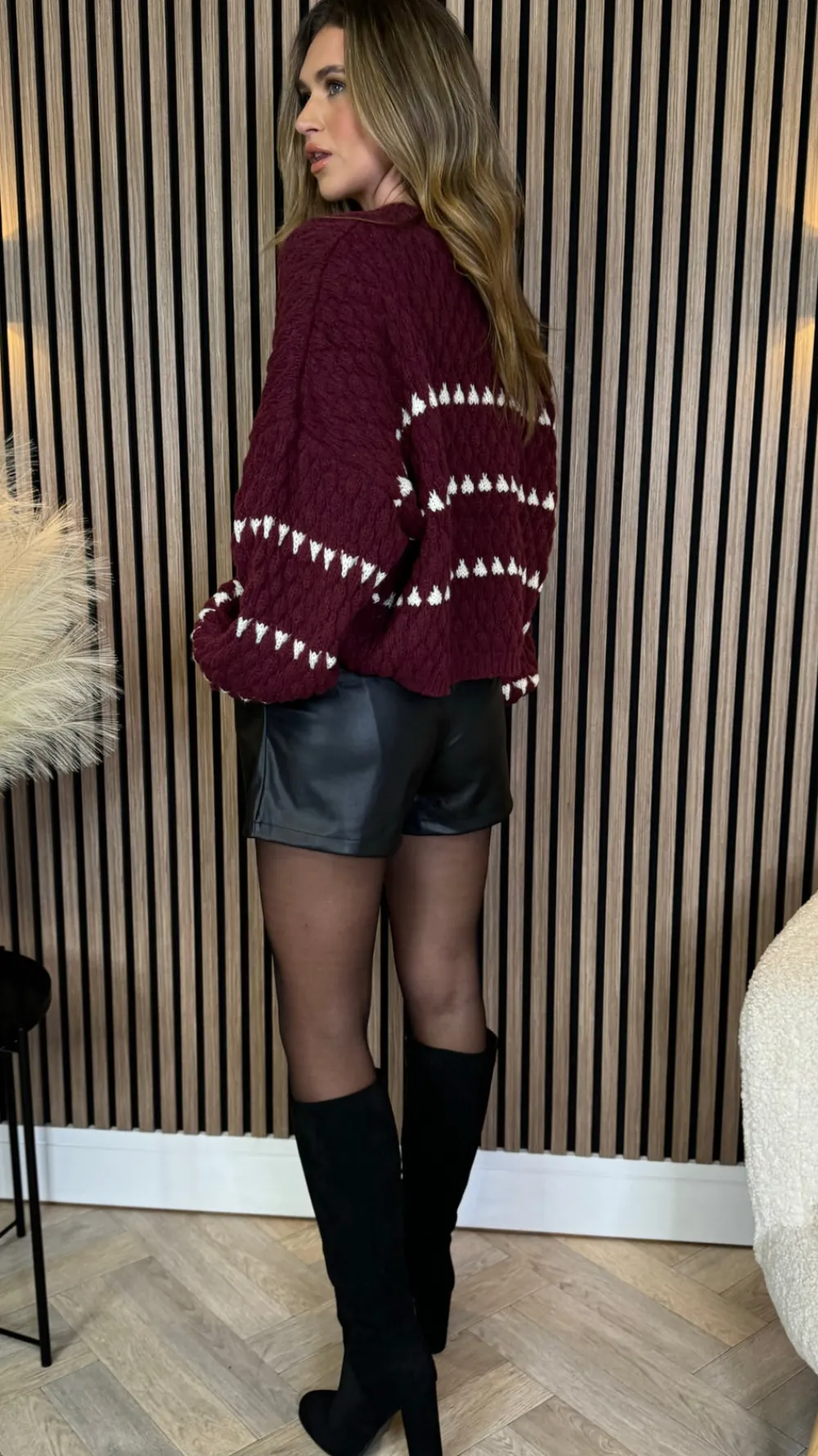 darian_burgundy_amp_ivory_8.webp COPPEROSE Knitwear^Darian Burgundy & Ivory Printed Jumper