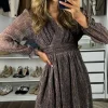 PARIS FASHION SHOPS Going Out Dresses | Occasion Dresses^Davina Beige Printed V Neckline Mini Dress
