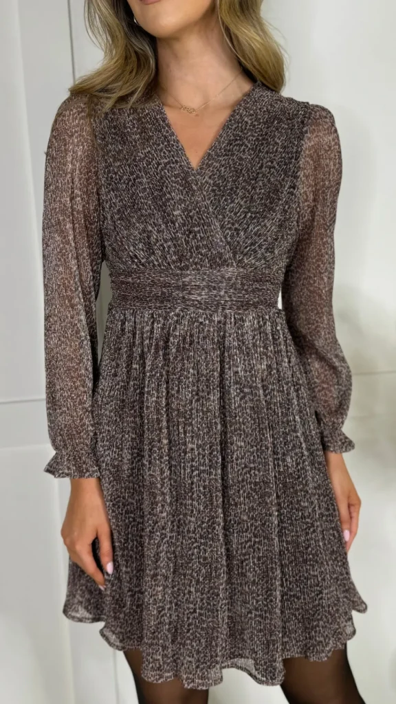 PARIS FASHION SHOPS Going Out Dresses | Occasion Dresses^Davina Beige Printed V Neckline Mini Dress