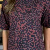 ESTEE BROWN Tops^Dawson Burgundy Leopard Print Top