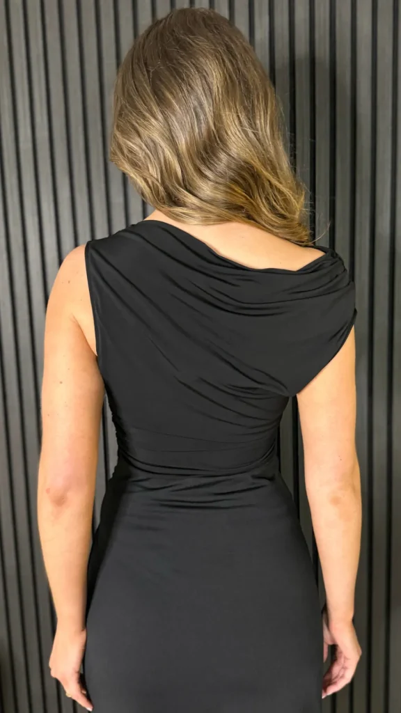AX PARIS Tops^Deanna Black Off The Shoulder Ruched Waist Draped Top