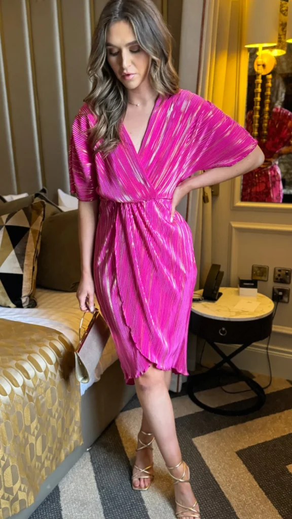 GIRL IN MIND Going Out Dresses | Midi Dresses^Dionne Hot Pink Wrap Detail Midi Dress