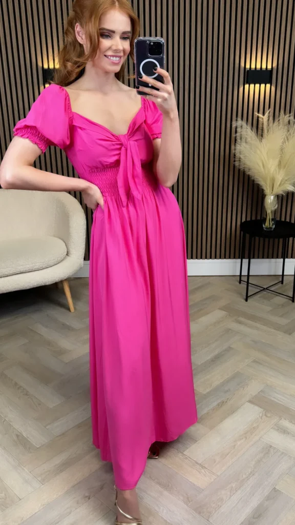COPPEROSE Going Out Dresses | Occasion Dresses^Dominique Pink Tie Detail Midi Dress