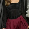 SEVEN SEPT Tops^Dora Black Square Neck Top