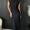 COPPEROSE Going Out Dresses | Occasion Dresses^Doreen Black High Neck Wrap Style Midi Dress