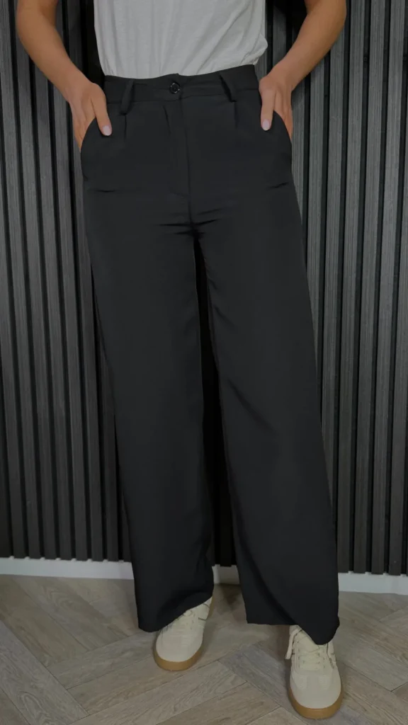 ESTEE BROWN Trousers^Effie Black Wide Leg Trousers