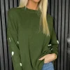 MOOCCI Knitwear^Eilish Green Heart Sleeve Detail Jumper