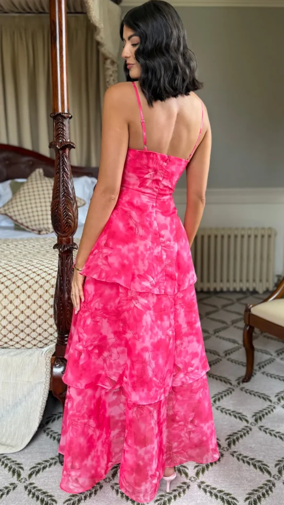 CANDICE FAIRE Occasion Dresses | Maxi Dresses^Emmeline Hot Pink Floral Organza Floral Dye Maxi Dress
