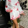 TIMELY Co-ords | Skirts & Shorts^Evie Red & Pink Floral Printed High Neck Top & Shorts Co Ord