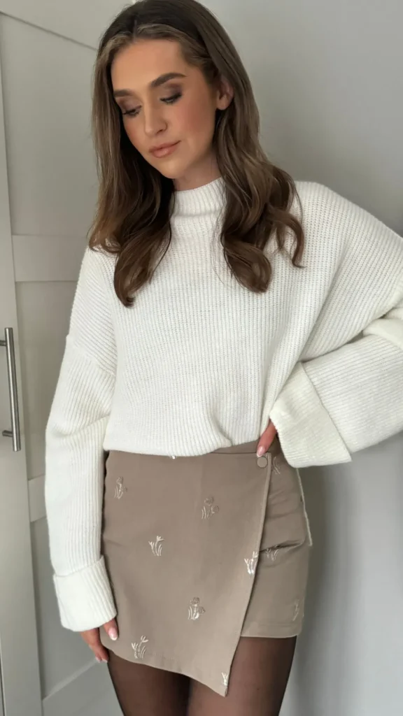 UNIKA Skirts & Shorts^Fenella Camel Embroidered Detail Skort