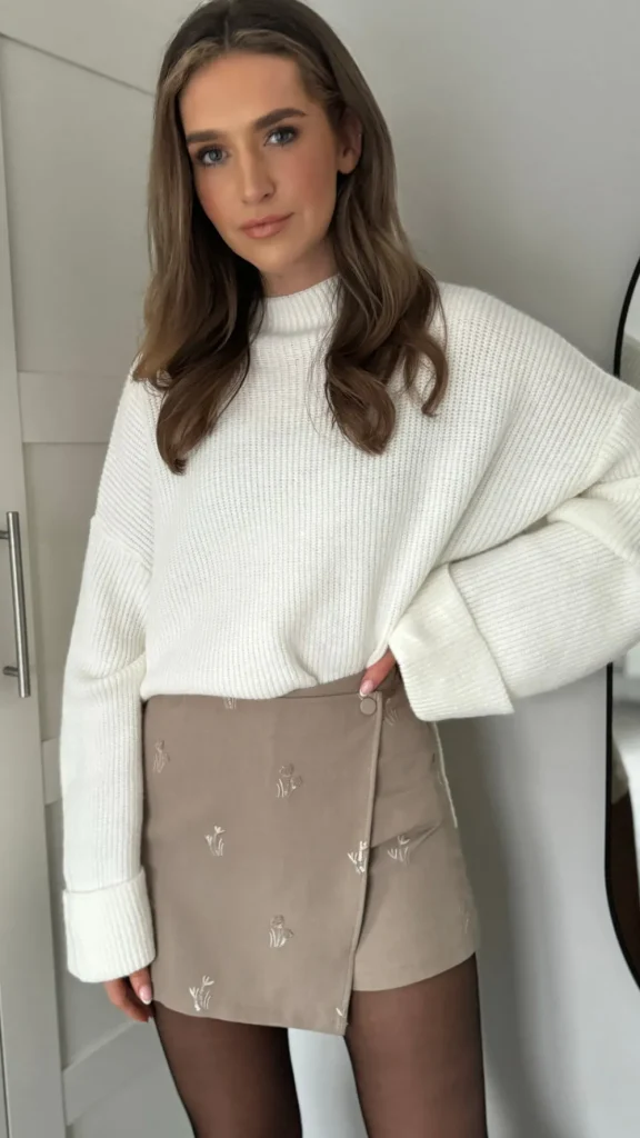 UNIKA Skirts & Shorts^Fenella Camel Embroidered Detail Skort