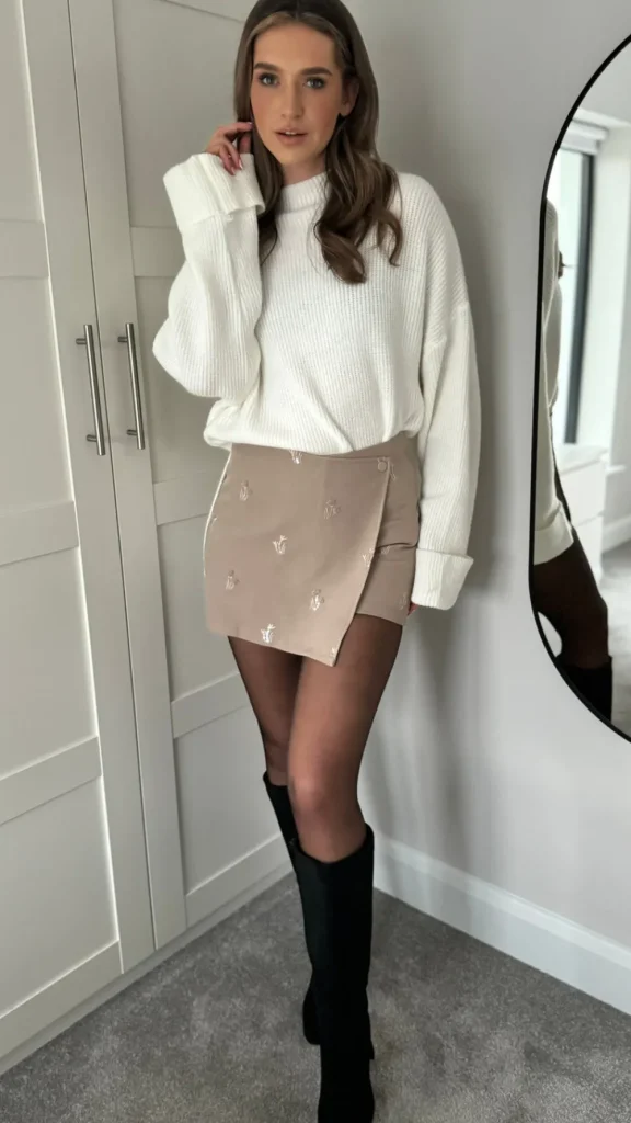 UNIKA Skirts & Shorts^Fenella Camel Embroidered Detail Skort