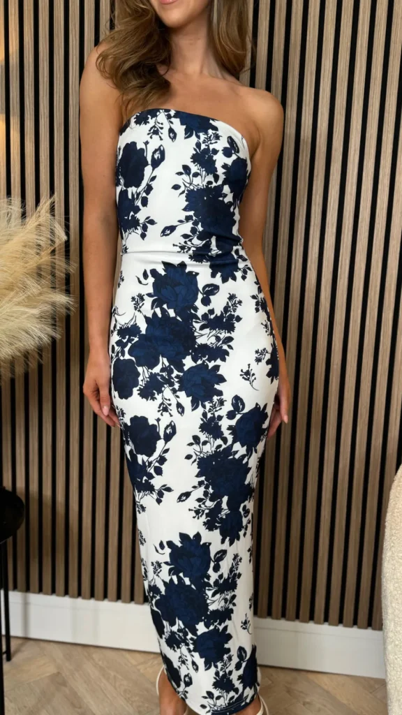 GIRL IN MIND Going Out Dresses | Occasion Dresses^Freya Navy Floral Bandeau Midi Dress