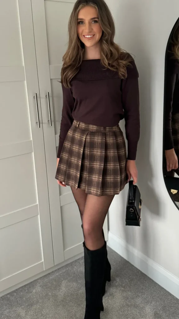SEVEN SEPT Knitwear^Gabi Chocolate Brown Wide Neck Knit Jumper