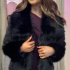 COPPEROSE Coats & Jackets^Georgia Black Collared Fur Detail Jacket