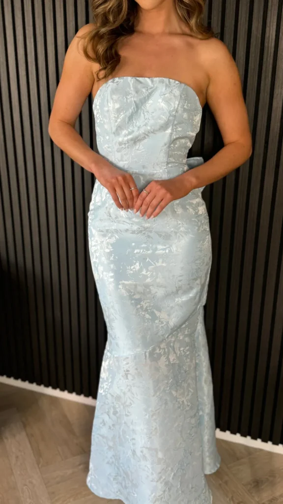 FP & CO Fitted Dresses | Going Out Dresses^Georgie Baby Blue Bandeau Midi Dress