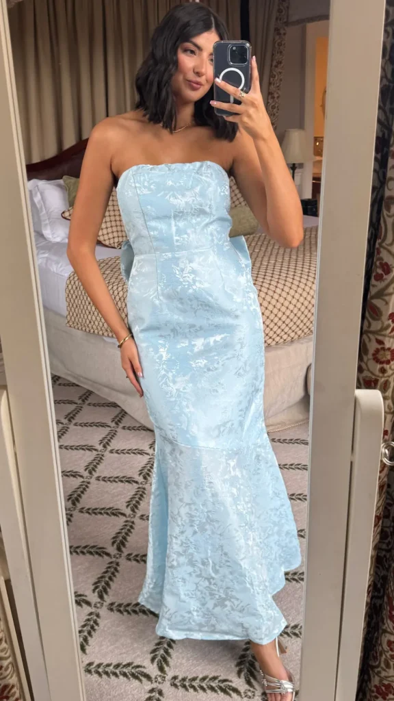 FP & CO Fitted Dresses | Going Out Dresses^Georgie Baby Blue Bandeau Midi Dress