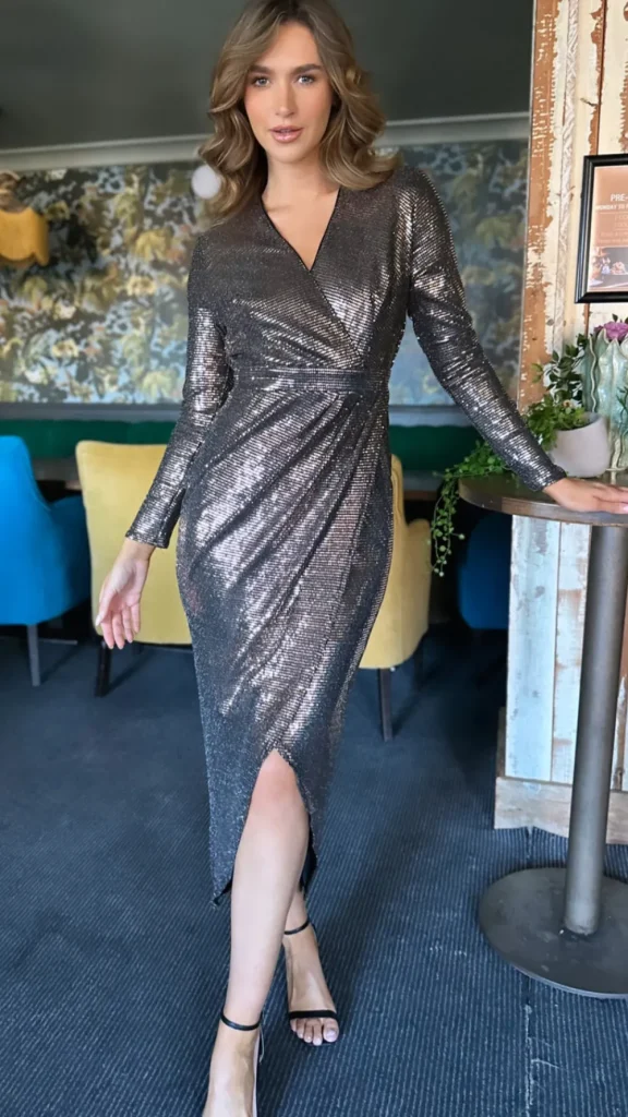 GIRL IN MIND Going Out Dresses | Occasion Dresses^Harbor Rose Gold Wrap Over Maxi Dress
