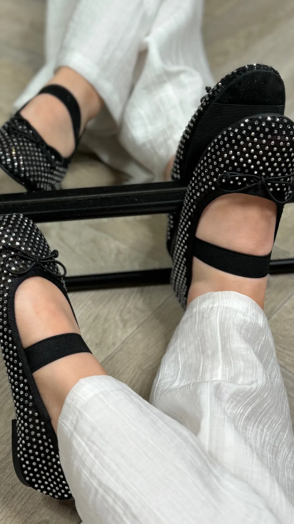 harper_black_decorative_b_0.webp PARIS FASHION SHOPS Flats^Harper Black Decorative Bow Ballerinas