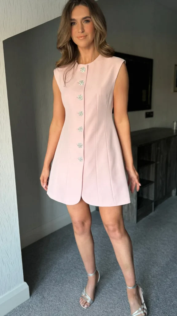 TIMELY Going Out Dresses | Occasion Dresses^Harrison Pink Diamante Button Detail Mini Dress