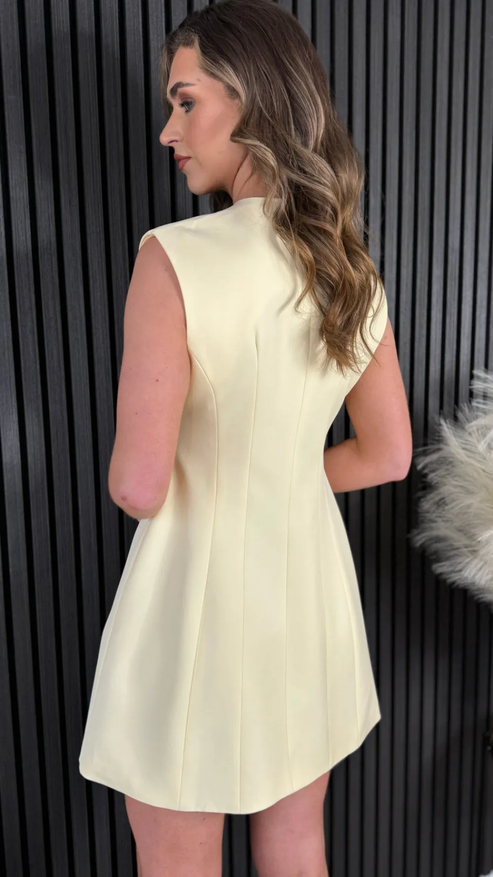 harrison_yellow_diamante__4.webp TIMELY Going Out Dresses | Occasion Dresses^Harrison Yellow Diamante Button Detail Mini Dress