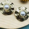 PARIS FASHION SHOPS Jewellery^Helene Gold & Pearl Detail Wavy Design Earrings