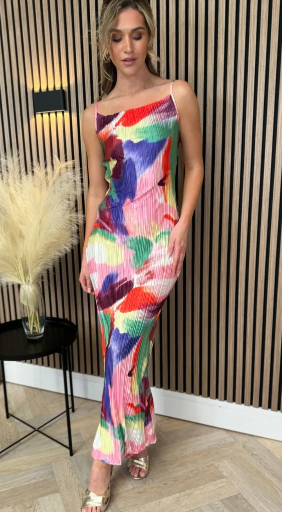 SAS MW STUDIO Going Out Dresses | Occasion Dresses^Henrietta Pink Printed Cami Strap Midi Dress