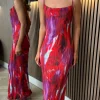 SAS MW STUDIO Going Out Dresses | Occasion Dresses^Henrietta Red Printed Cami Strap Midi Dress